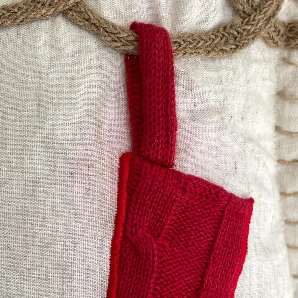Pier 1 Christmas Hanging Stocking Pillow Rectangular Lumbar Vtg Holiday READ